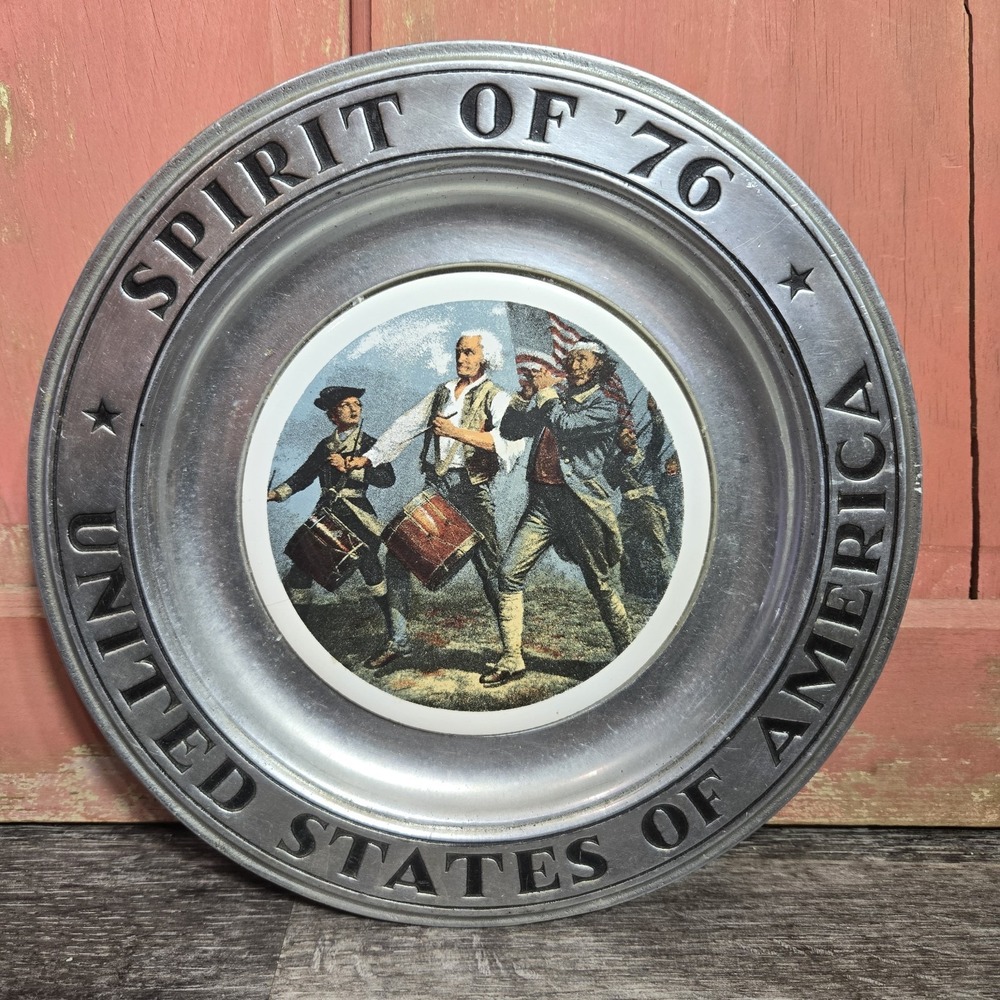 Spirit Of 76 UNITED STATES OF AMERICA Wilton Americana 1976 Pewter Plate 11"‎